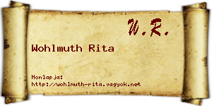 Wohlmuth Rita névjegykártya