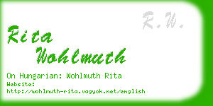 rita wohlmuth business card